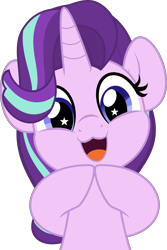 Size: 3336x5000 | Tagged: safe, artist:jhayarr23, starlight glimmer, pony, unicorn, :3, absurd resolution, commission, cute, daaaaaaaaaaaw, eyelashes, female, glimmerbetes, goody greeting meme, hnnng, hooves together, horn, looking at you, mare, nya, open mouth, open smile, simple background, smiling, smiling at you, solo, starry eyes, transparent background, weapons-grade cute, wingding eyes, ych result