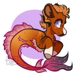 Size: 2000x2000 | Tagged: safe, artist:h-analea, edit, oc, oc only, merpony, seapony (g4), dorsal fin, ear fluff, fins, fish tail, high res, logo, logo edit, purple eyes, simple background, solo, tail, transparent background, wingding eyes