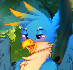 Size: 1182x1129 | Tagged: safe, artist:pesty_skillengton, gallus, griffon, g4, cropped, cropped porn, cute, explicit source, male, open mouth, solo