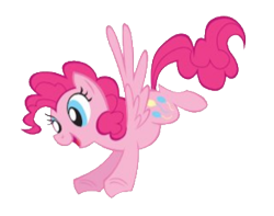 Size: 752x594 | Tagged: safe, edit, pinkie pie, pegasus, pony, g4, 2009, background removed, flying, needs more jpeg, pegasus pinkie pie, race swap, show bible, simple background, smiling, solo, transparent background