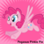 Size: 819x819 | Tagged: safe, edit, pinkie pie, pegasus, pony, derpibooru, g4, 2009, flying, meta, needs more jpeg, pegasus pinkie pie, race swap, show bible, smiling, solo, spoilered image joke