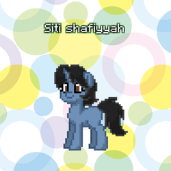 Size: 768x768 | Tagged: safe, artist:muhammad yunus, oc, oc only, oc:siti shafiyyah, pony, unicorn, pony town, female, horn, ibispaint x, mare, name tag, unicorn oc