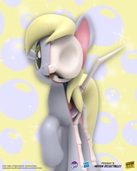 Size: 1639x2048 | Tagged: safe, part of a set, derpy hooves, pegasus, pony, freeny's hidden dissectibles, g4, official, 3d render, bone, dissectibles, female, mare, merchandise, my little pony logo, organs, poster, skeleton, solo