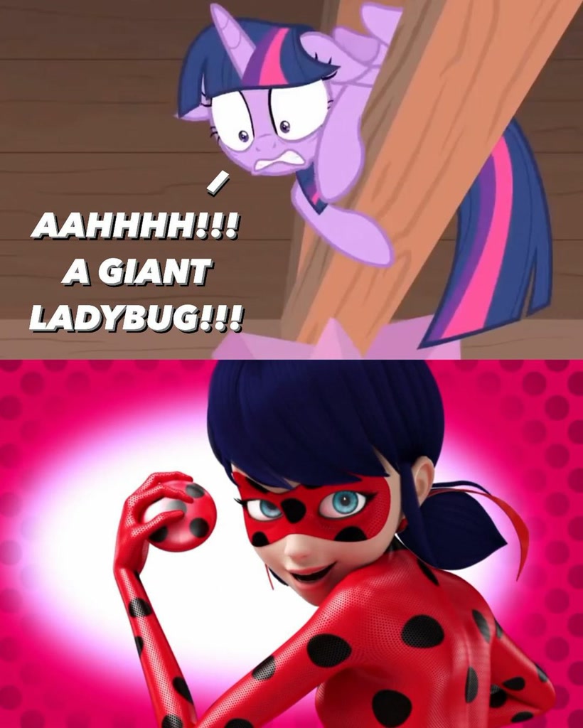 Ladybug Getting Scared #2635699 - safe, artist:luigigamer25, edit, edited screencap, screencap ...