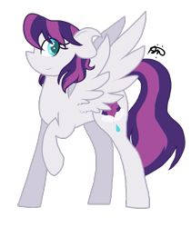 Size: 859x1023 | Tagged: safe, artist:gallantserver, oc, oc only, oc:hydrangea incense, pegasus, pony, female, looking at you, mare, offspring, parent:blossomforth, parent:soarin', pegasus oc, raised hoof, simple background, smiling, smiling at you, solo, transparent background