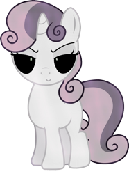 Size: 1995x2678 | Tagged: safe, sweetie belle, pony, unicorn, g4, black sclera, bubble ghost, desaturated, evil, female, filly, simple background, sweetie ghost, transparent background, vector, zalgo
