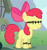 Size: 501x537 | Tagged: safe, edit, edited screencap, screencap, apple bloom, earth pony, pony, call of the cutie, g4, season 1, .exe, 1000 hours in ms paint, bow, female, hair bow, smiling, solo, stitched body, stitched eyes, stitches