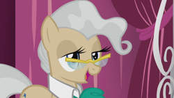 Size: 1920x1080 | Tagged: safe, screencap, mayor mare, earth pony, pony, g4, slice of life (episode), female, glasses, mare, open mouth, solo