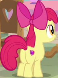 Size: 600x800 | Tagged: safe, screencap, apple bloom, earth pony, pony, g4, season 9, the last crusade, apple bloom's bow, bloom butt, bow, butt, cropped, female, filly, hair bow, plot, solo