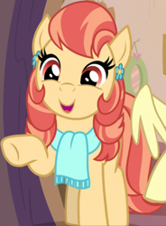 Size: 649x881 | Tagged: safe, screencap, aunt holiday, auntie lofty, earth pony, pony, g4, season 9, the last crusade, female, mare, open mouth, raised hoof, solo focus