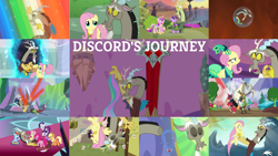 Size: 1280x721 | Tagged: safe, edit, edited screencap, editor:quoterific, screencap, applejack, big macintosh, discord, fluttershy, pinkie pie, princess cadance, princess celestia, rainbow dash, rarity, spike, twilight sparkle, alicorn, draconequus, dragon, earth pony, pegasus, pony, unicorn, celestial advice, discordant harmony, dungeons and discords, g4, keep calm and flutter on, make new friends but keep discord, princess twilight sparkle (episode), season 2, season 3, season 4, season 5, season 6, season 7, season 9, the beginning of the end, the ending of the end, the last problem, the return of harmony, three's a crowd, to where and back again, twilight's kingdom, element of kindness, female, fluttershy is not amused, hair, male, mane six, mare, narrowed eyes, older, older fluttershy, shrunken pupils, stallion, surprised, unamused, wall of tags