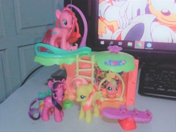 Size: 4160x3120 | Tagged: source needed, safe, fluttershy, pinkie pie, twilight sparkle, bird, cockatoo, earth pony, pegasus, pony, unicorn, g4, brushable, computer, discord (program), female, flower, google chrome, irl, keyboard, ladder, littlest pet shop, logo, lps, male, mare, miles "tails" prower, photo, playset, ray the flying squirrel, seesaw, sonic the hedgehog, sonic the hedgehog (series), toy, unicorn twilight
