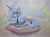 Size: 2000x1479 | Tagged: safe, artist:mandumustbasukanemen, princess luna, alicorn, pony, g4, atg 2021, bed, dream, dreamscape, moon, newbie artist training grounds, night, pencil drawing, s1 luna, scenery, solo, traditional art