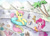 Size: 1400x1006 | Tagged: safe, artist:nedemai, applejack, fluttershy, pinkie pie, twilight sparkle, alicorn, fish, pony, g4, atg 2021, ball, beach, beach ball, inflatable toy, newbie artist training grounds, palm tree, ponytail, summer, tree, twilight sparkle (alicorn), water