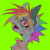 Size: 500x500 | Tagged: safe, artist:kat, rainbow dash, pony, fanfic:rainbow factory, g4, blood, fanfic art, open mouth, shark teeth, sharp teeth, solo, teeth