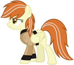 Size: 1024x903 | Tagged: safe, artist:pegasski, oc, oc only, oc:hurricane, pegasus, pony, g4, clothes, enclave, female, mare, simple background, solo, transparent background