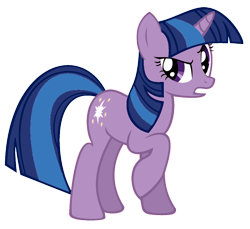 Size: 1082x992 | Tagged: safe, artist:pika-robo, twilight sparkle, twilight twinkle, pony, unicorn, fighting is magic, g4, 2009, female, mare, raised hoof, show bible, simple background, solo, transparent background, unicorn twilight