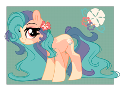 Size: 3399x2547 | Tagged: safe, artist:emberslament, oc, oc only, earth pony, pony, female, flower, flower in hair, heart, heart eyes, hibiscus, high res, mare, solo, wingding eyes