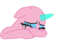 Size: 1024x711 | Tagged: safe, artist:richardinya, pony, base, crying, eyes closed, makeup, running makeup, sad, simple background, solo