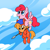 Size: 800x800 | Tagged: safe, artist:perfectpinkwater, pegasus, pony, puffball, waddle dee, bandana, bandana waddle dee, crossover, kirby, kirby (series), nintendo, ponified, spear, weapon