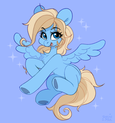 Size: 2400x2564 | Tagged: safe, artist:sugarstar, oc, oc only, oc:lusty symphony, pegasus, pony, eye clipping through hair, eyebrows, eyebrows visible through hair, female, high res, looking at you, mare, open mouth, open smile, pegasus oc, smiling, smiling at you, solo