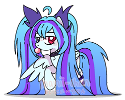 Size: 761x605 | Tagged: dead source, safe, artist:cherritoppu, oc, oc only, pegasus, pony, base used, choker, female, heterochromia, mare, not hatsuneigh, pegasus oc, raised hoof, simple background, solo, transparent background, wings