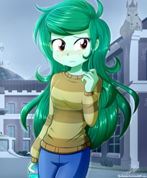 Size: 1784x2163 | Tagged: safe, artist:the-butch-x, wallflower blush, equestria girls, equestria girls series, forgotten friendship, g4, blushing, clothes, crying, cute, female, flowerbetes, memory stone, sad, sadorable, solo