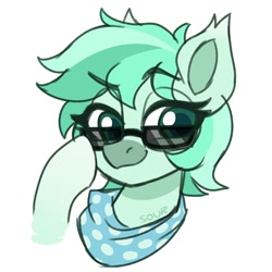 Size: 2000x2000 | Tagged: safe, artist:sickly-sour, oc, oc only, pony, bust, glasses, high res, simple background, solo, white background