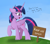 Size: 2000x1745 | Tagged: safe, artist:arcane-thunder, twilight sparkle, alicorn, pony, g4, adorkable, atg 2021, cute, dialogue, dork, floppy ears, fuck the police, grass, keep off the grass, newbie artist training grounds, pure unfiltered evil, sign, smiling, solo, twilight sparkle (alicorn)
