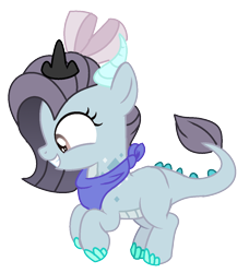 Size: 1152x1264 | Tagged: safe, artist:princess-kitsune-tsu, oc, oc only, dracony, dragon, hybrid, base used, bow, crown, female, hair bow, jewelry, magical lesbian spawn, offspring, parent:pinkie pie, parent:princess ember, regalia, simple background, solo, transparent background