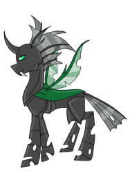 Size: 3024x4032 | Tagged: safe, artist:agdapl, oc, oc only, changeling, changeling oc, green changeling, male, simple background, solo, transparent background