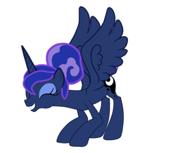 Size: 1744x1566 | Tagged: safe, alternate version, artist:gmaplay, princess luna, alicorn, pony, between dark and dawn, g4, cute, eyes closed, female, happy, lunabetes, mare, simple background, smiling, solo, teeth, transparent background, vector