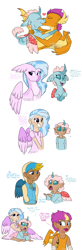 Size: 2048x6245 | Tagged: safe, artist:moccabliss, gallus, ocellus, silverstream, smolder, changedling, changeling, classical hippogriff, dragon, hippogriff, human, g4, changeling x dragon, crying, dark skin, elf ears, female, humanized, interspecies, kissing, lesbian, ship:ocellustream, ship:smolcellus, shipping, simple background, white background