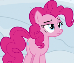 Size: 1159x987 | Tagged: safe, screencap, pinkie pie, earth pony, pony, not asking for trouble, cropped, female, mare, snow, solo