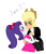 Size: 2000x2310 | Tagged: safe, artist:ktd1993, applejack, rarity, equestria girls, g4, 17, blushing, clothes, dress, duo, female, high res, lesbian, ship:rarijack, shipping, tuxedo