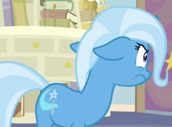 Size: 1384x1024 | Tagged: safe, screencap, trixie, pony, unicorn, g4, student counsel, angry, cropped, ears back, female, mare, solo, starlight's office