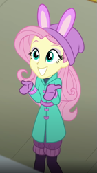 Size: 357x633 | Tagged: safe, screencap, fluttershy, blizzard or bust, equestria girls, equestria girls specials, g4, my little pony equestria girls: better together, my little pony equestria girls: holidays unwrapped, cropped, solo