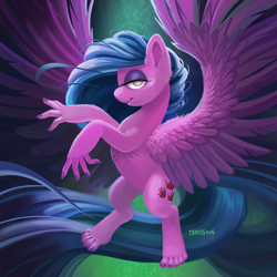 Size: 1200x1200 | Tagged: safe, artist:tsaoshin, oc, oc only, pegasus, pony, creepy, cursed, cursed image, fingernails, fingers, hoof fingers, lidded eyes, solo, spread wings, suddenly hands, toenails, toes, wat, what has magic done, wings