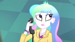 Size: 1920x1077 | Tagged: safe, screencap, princess celestia, principal celestia, equestria girls, g4, my little pony equestria girls: summertime shorts, subs rock, cute, cutelestia, female, phone call, solo