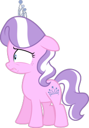 Size: 4460x6400 | Tagged: safe, artist:parclytaxel, edit, editor:slayerbvc, vector edit, diamond tiara, earth pony, pony, g4, absurd resolution, cropped, female, filly, freckles, jewelry, lip bite, simple background, solo, tiara, transparent background, vector