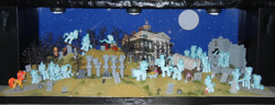 Size: 1024x393 | Tagged: safe, artist:silverband7, ghost, ghost pony, bicycle, diorama, full moon, graveyard, moon, the haunted mansion