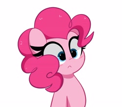 Size: 4096x3599 | Tagged: safe, artist:kittyrosie, pinkie pie, earth pony, pony, g4, :c, blushing, bust, cute, diapinkes, female, frown, mare, simple background, solo, white background