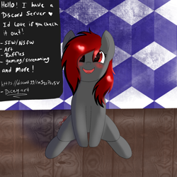Size: 2048x2048 | Tagged: safe, artist:dicemarensfw, oc, oc only, oc:dicemare, pegasus, pony, adorable face, advertisement, advertisement in description, advertising, being cute, blushing, cute, dialogue, discord server, eye lashes, female, freckles, high res, mare, open mouth, shading, shadows, sitting, small pony, solo, talking to viewer, wide eyes