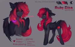 Size: 3194x2000 | Tagged: safe, artist:magicbalance, oc, oc only, oc:ruby dice, pegasus, pony, dice, high res, pegasus oc, solo