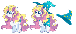Size: 1280x579 | Tagged: safe, artist:renhorse, oc, oc only, oc:star sorceress, pony, unicorn, female, hat, mare, simple background, solo, transparent background, witch hat