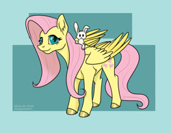 Size: 1280x996 | Tagged: safe, artist:glassygreatart, angel bunny, fluttershy, pegasus, pony, rabbit, g4, animal, duo, female, male, mare