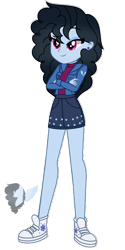 Size: 1096x2200 | Tagged: safe, artist:skyfallfrost, oc, oc only, oc:skyfall frost, equestria girls, clothes, converse, female, jacket, shoes, simple background, skirt, solo, transparent background