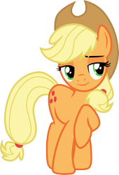 Size: 3000x4402 | Tagged: safe, artist:cloudy glow, applejack, earth pony, pony, g4, the mane attraction, .ai available, applejack's hat, cowboy hat, female, hat, high res, mare, raised hoof, simple background, solo, stetson, transparent background, vector
