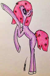 Size: 506x777 | Tagged: safe, artist:beamybutt, oc, oc only, earth pony, pony, colored hooves, earth pony oc, eyelashes, signature, solo, traditional art