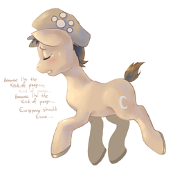 Size: 500x497 | Tagged: safe, artist:sony-shock, oc, oc only, earth pony, pony, eyes closed, hat, simple background, solo, white background